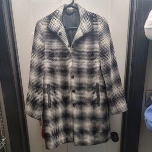 Womens ISDA & Co Houndstooth Wool Pea Coat Style Size Medium